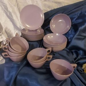 Purple vintage melamine dishes
